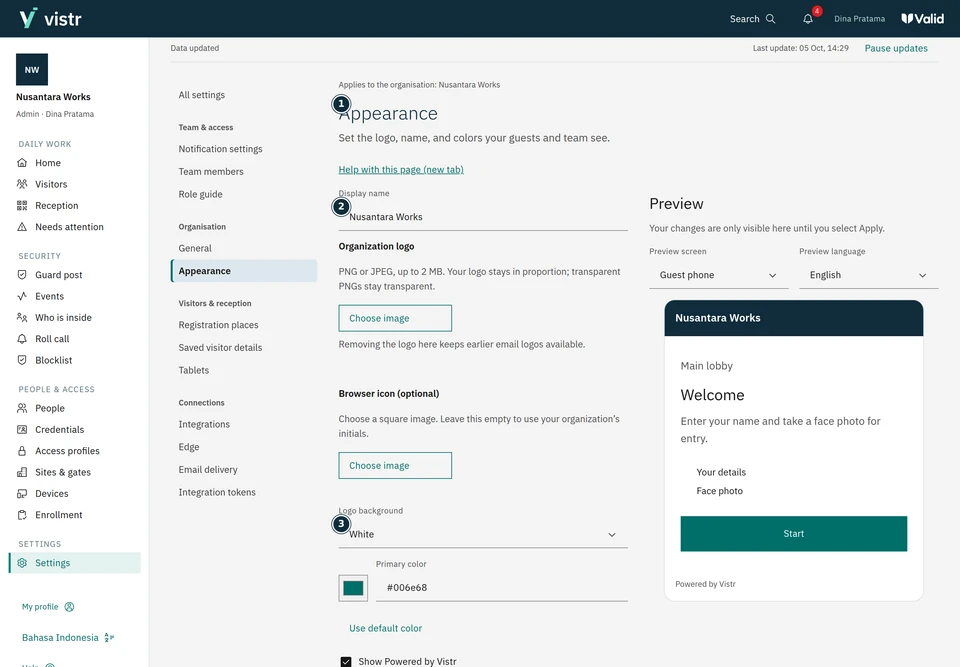Review the identity in the preview before saving.