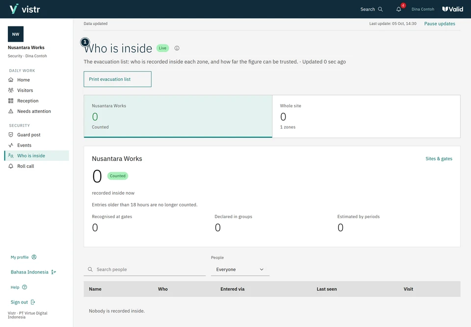 Read the inside list as a system record.