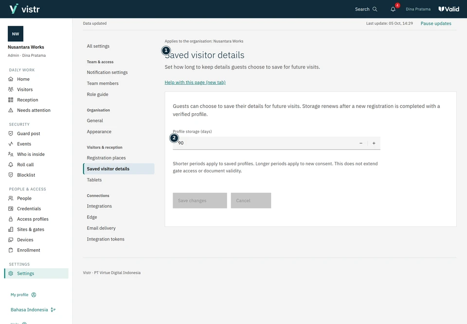 This setting controls saved details, not entry permission.