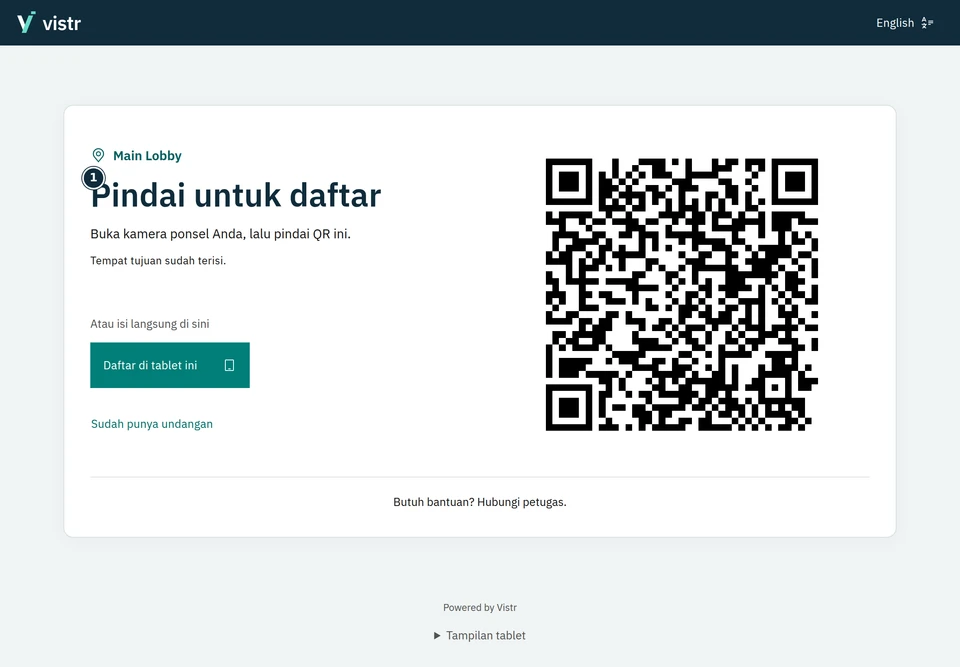 Tampilan lanskap menyesuaikan ruang browser tablet.