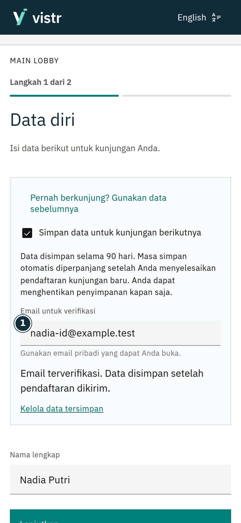 Verifikasi dilakukan sebelum data tersimpan dipakai.