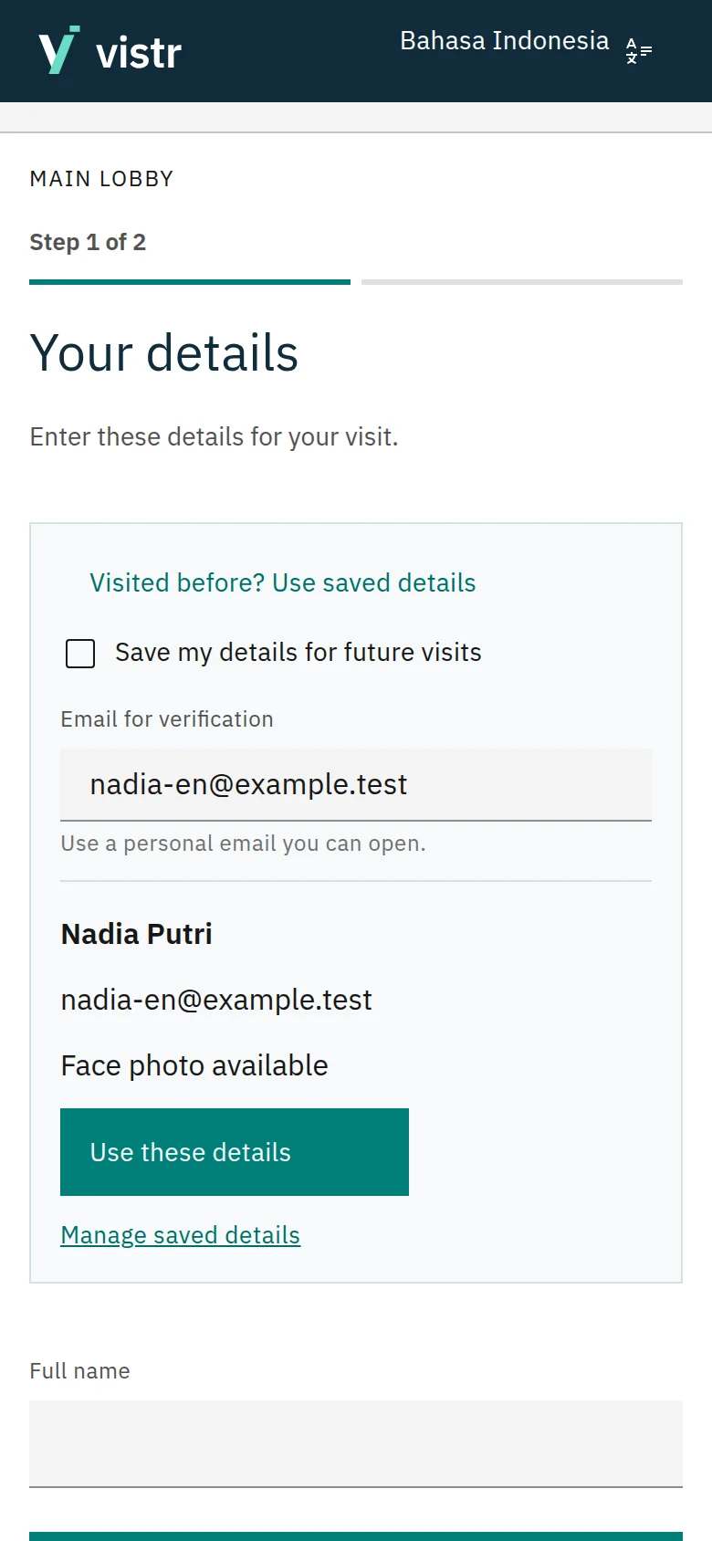 A verified returning guest reviews saved details before reusing them.